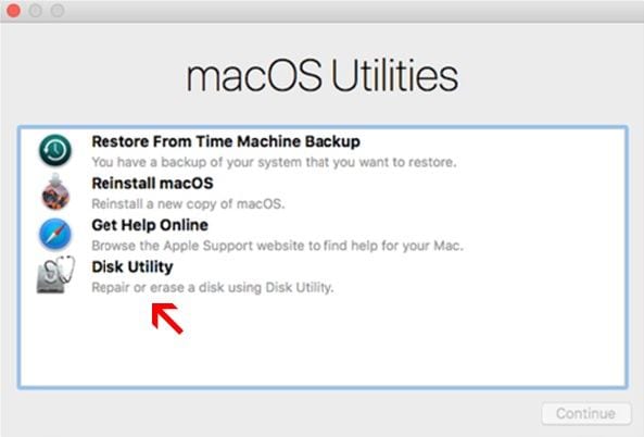 jendela utilitas macOS